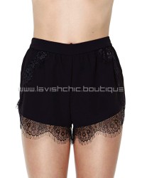Black Secret Lover Lace Shorts